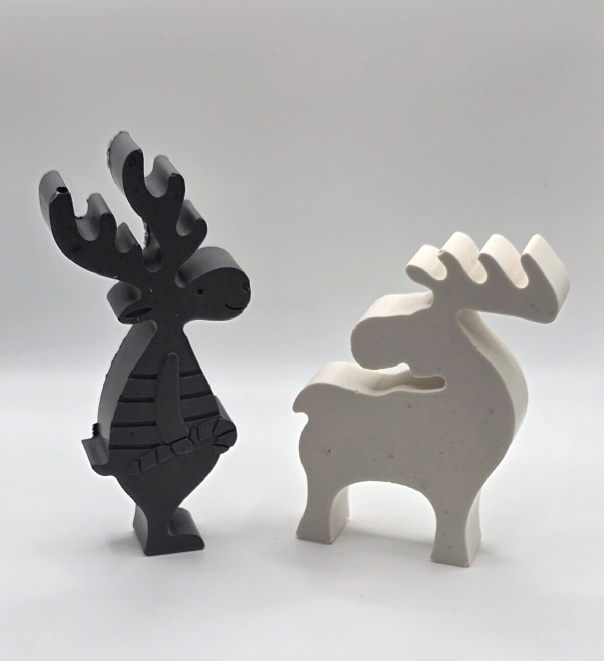 Duo rennes – blanc & gris foncé