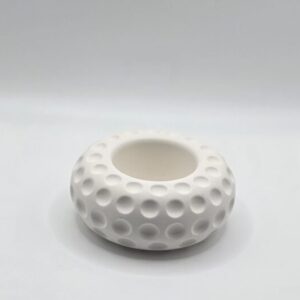 Bougeoir rond texturé (points)
