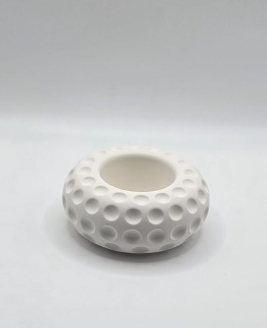 Bougeoir rond texturé (points)